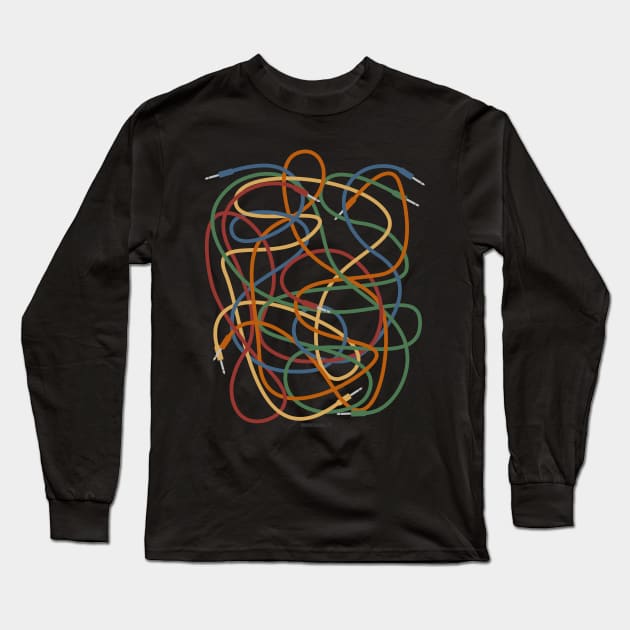 Modular synthesizer patch cables for electronic musician Long Sleeve T-Shirt by Mewzeek_T